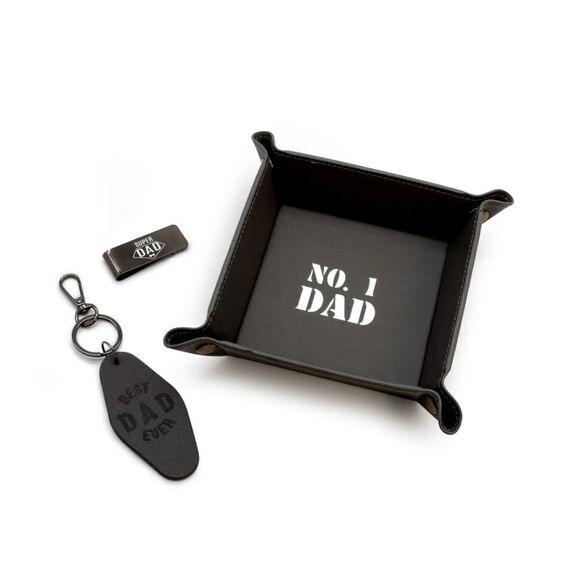 New Number One Dad Desktop Tray Set: folding tray, keychain, money clip - Picture 1 of 10